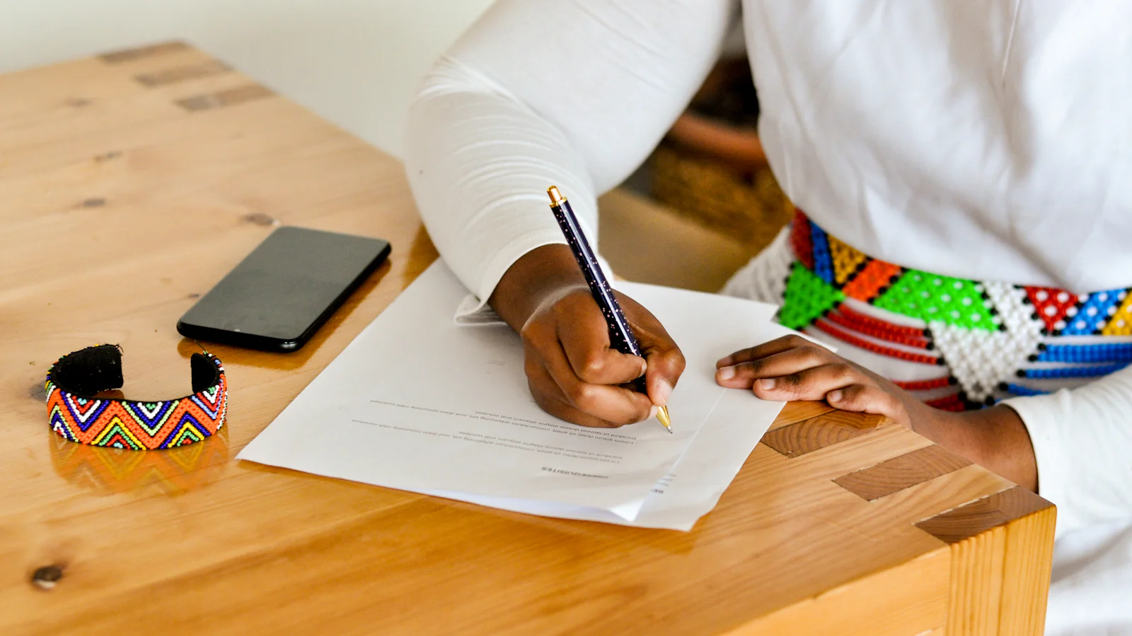 Planning a household budget on paper